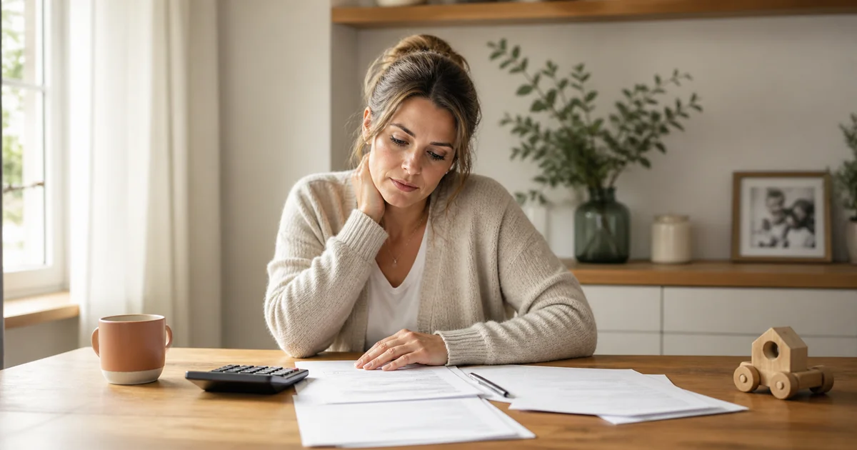 Assistante maternelle remplissant son arrêt de travail à transmettre à la CPAM et aux parents employeurs