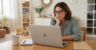 Assistante maternelle remplissant un formulaire Pôle Emploi