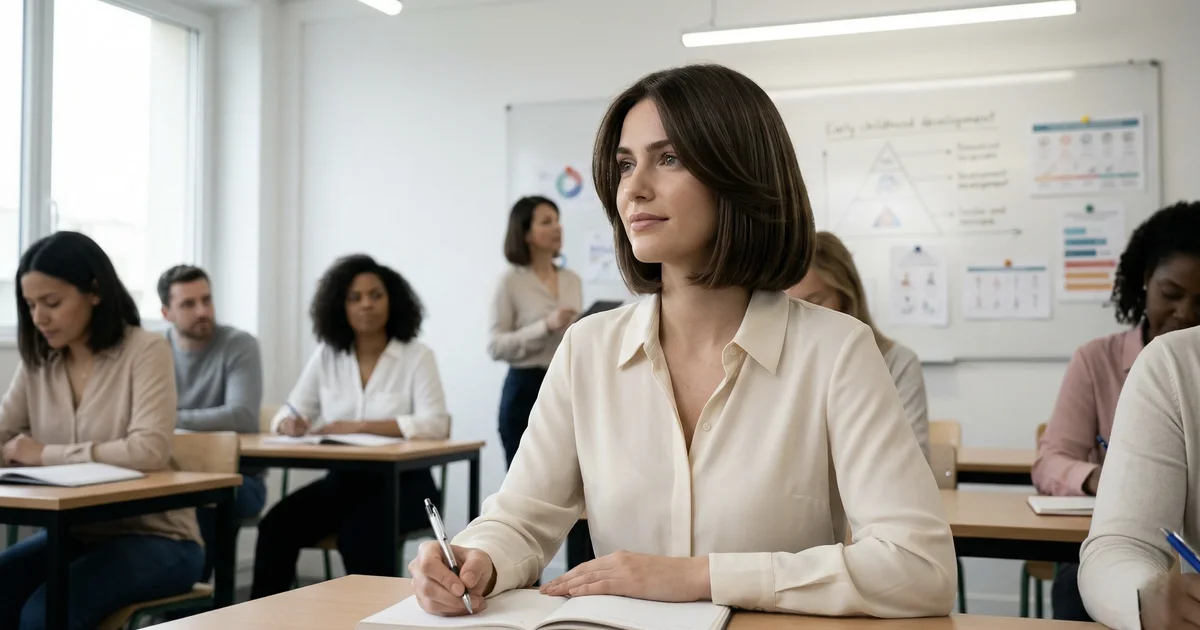 Stagiaires en formation petite enfance préparant l'agrément d'assistante maternelle