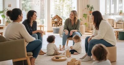 Séance collective de jeu organisée par un Relais Petite Enfance